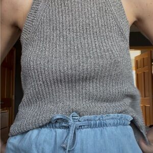 Madewell Gray Knit Halter Tank Top